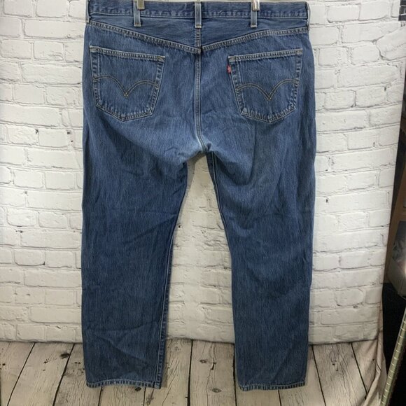 Levi’s Original 501 Straight Leg Button Fly Blue Jeans Mens Sz 44 x 30 - Picture 6 of 13